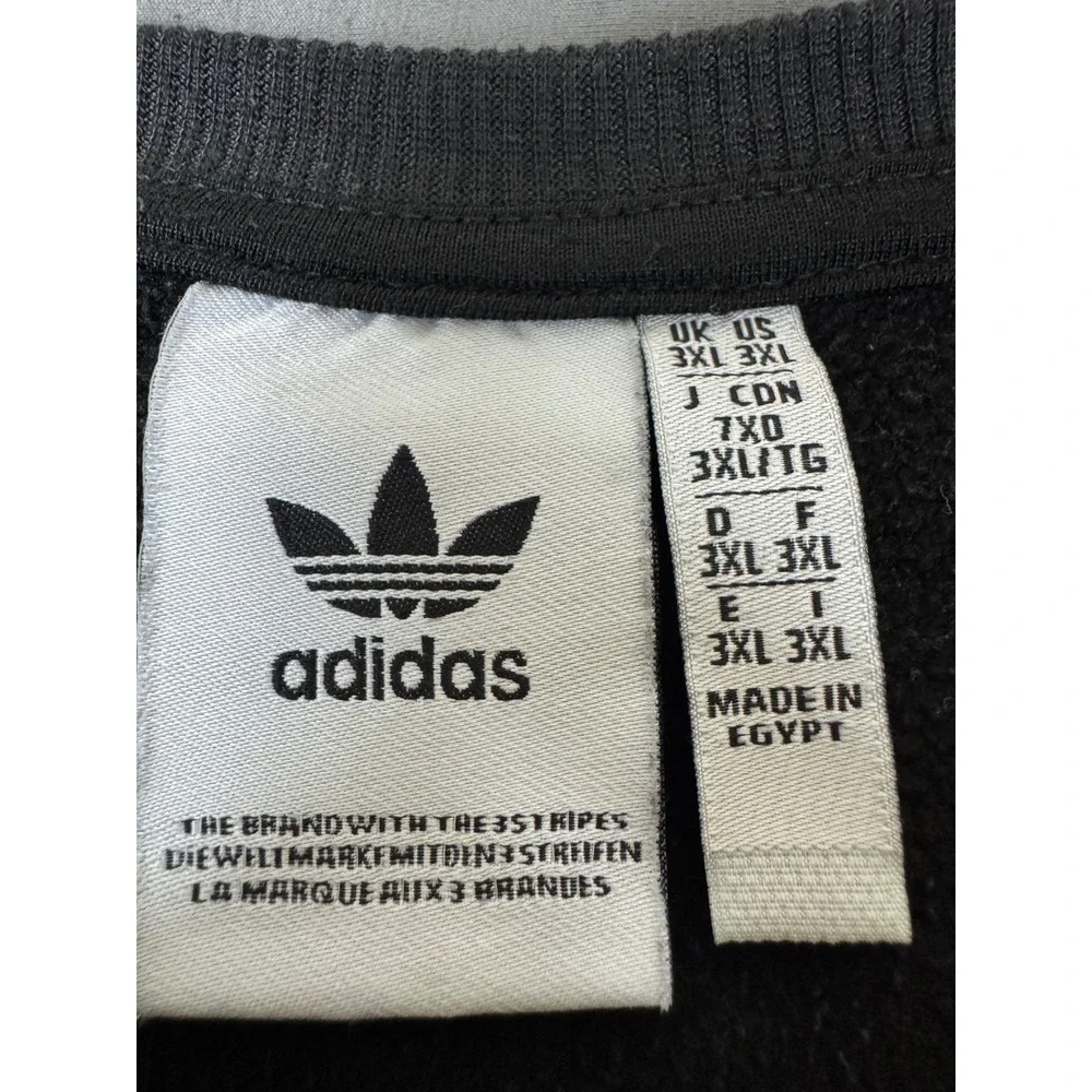 Adidas Originals Mens Trefoil Logo Sweatshirt Black Crewneck 3XL Pullover